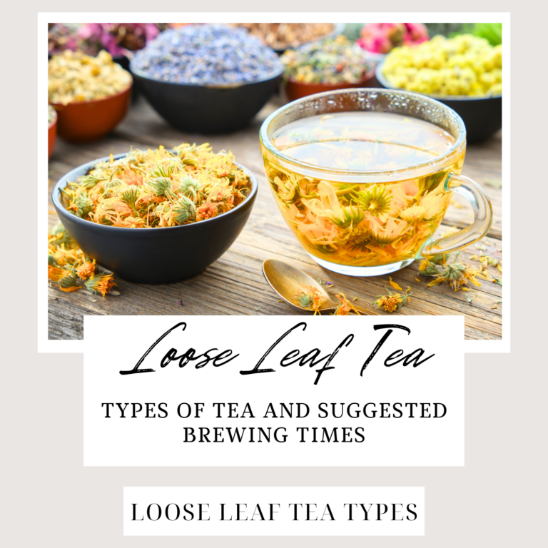 Tea types and brewing times