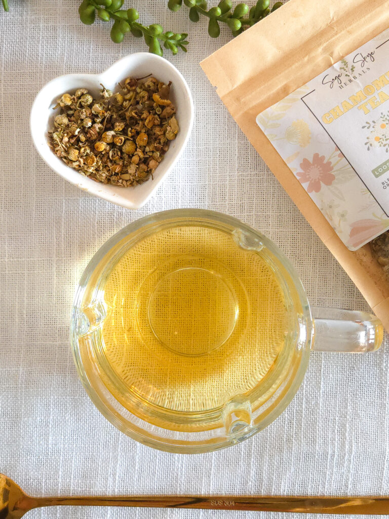 brewed chamomile tea